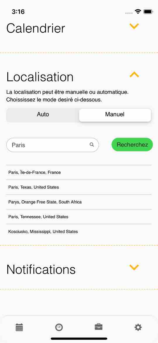 hebraic - Géolocalisation automatique